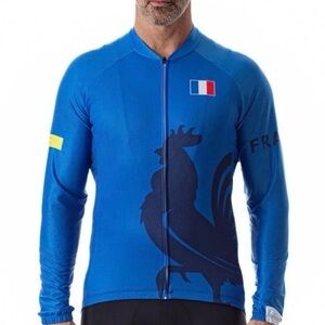 Men's Blue Cycling Jacket with France  Design- new